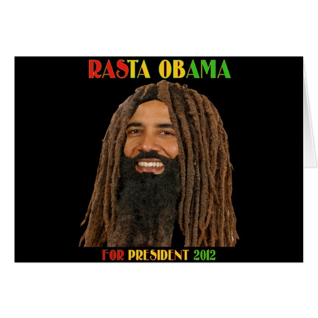 Cartão Rasta Obama para o Presidente 2012 (Frente Horizontal)