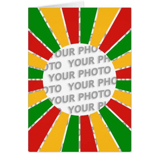 Cartão RASTAFARI FLAG BOTON RAYS + seu sinal ou foto (Frente)