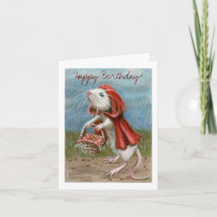 Cartão Rat Cape and Basket, Happy Birthday! Note Card