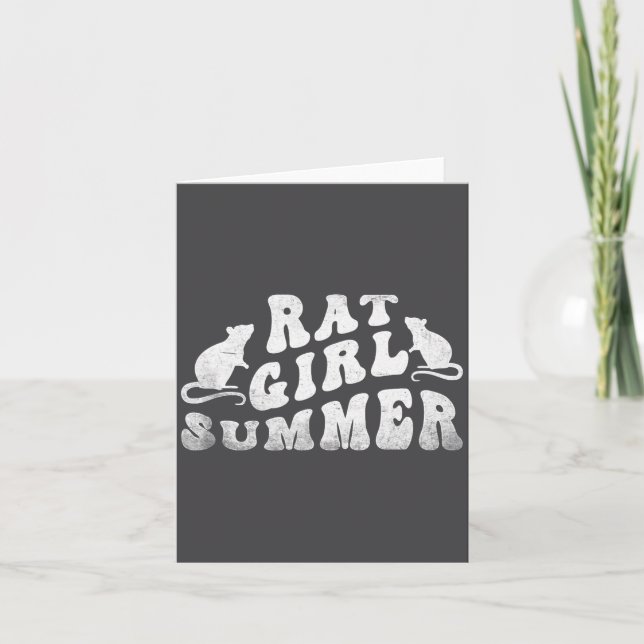 Cartão Rat Girl Summer, Animal Lover, Hello Summer, Funny (Frente)