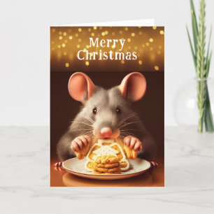 Cartão Rat Merry Christmas Cookies Card