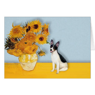 Cartão Rat Terrier - Girassóis