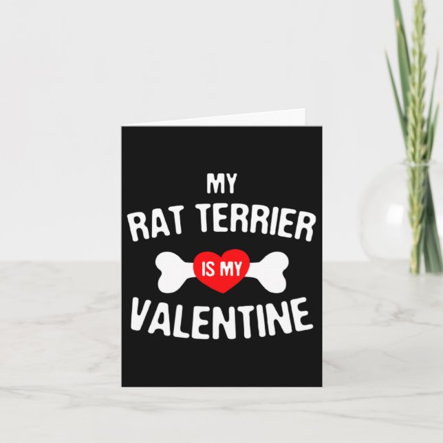 Cartão Rat Terrier Is My Valentine Rat Terrier Dog  (Frente)