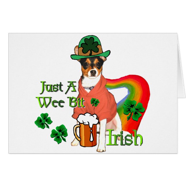 Cartão Rat Terrier St Patricks (Frente Horizontal)
