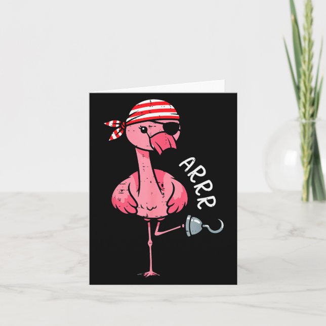 Cartão Rate Flamingo Arrr Halloween Costume Women Girls K (Frente)