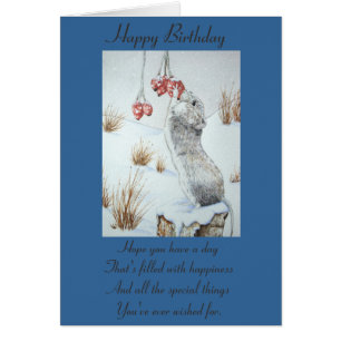 Cartão Rato bonito e arte vermelha dos animais selvagens