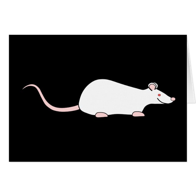 Cartão Rato branco do animal de estimação do albino (Frente Horizontal)