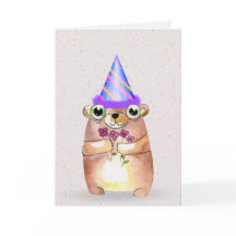 Rato de aniversário com chapéu de festa