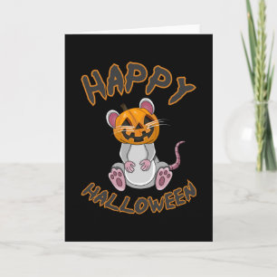 Cartão Rato de Mouse Halloween Pumpkin Horror Gift Ideia
