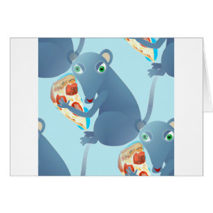 Cartão rato de pizza