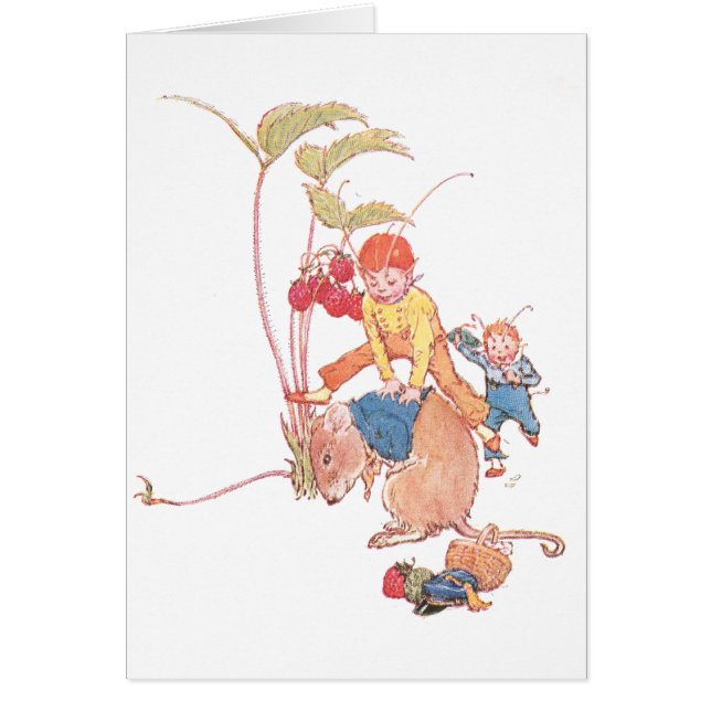 Cartão Rato & fadas que jogam o Leapfrog (Frente)