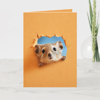 Cartão Rato Olá Pop Out Laranja
