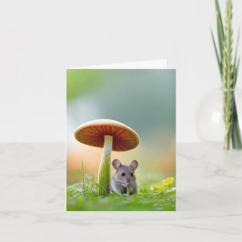 Cartão Rato Sob Um Cogumelo
