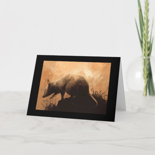 Cartão Rato solitário por Socar Myles (Frente)