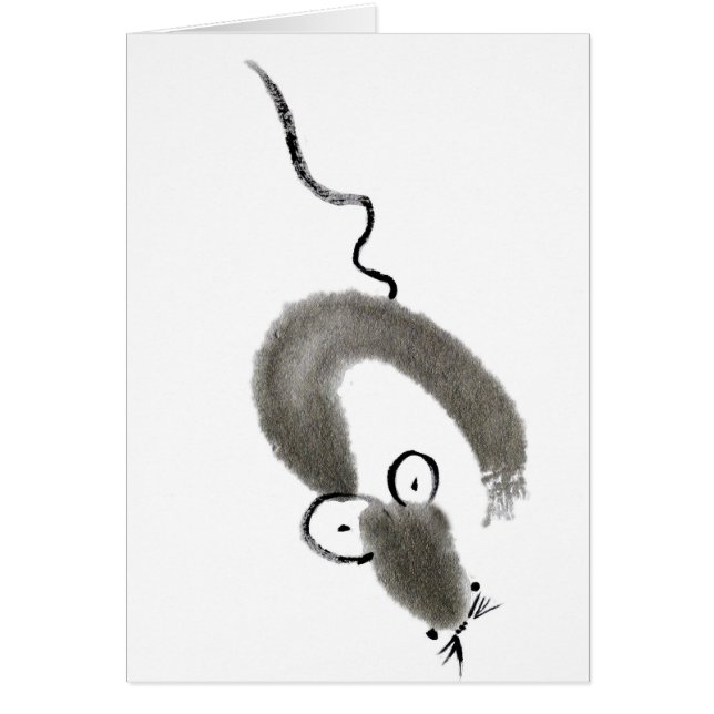 Cartão Rato, Sumi-e (Frente)