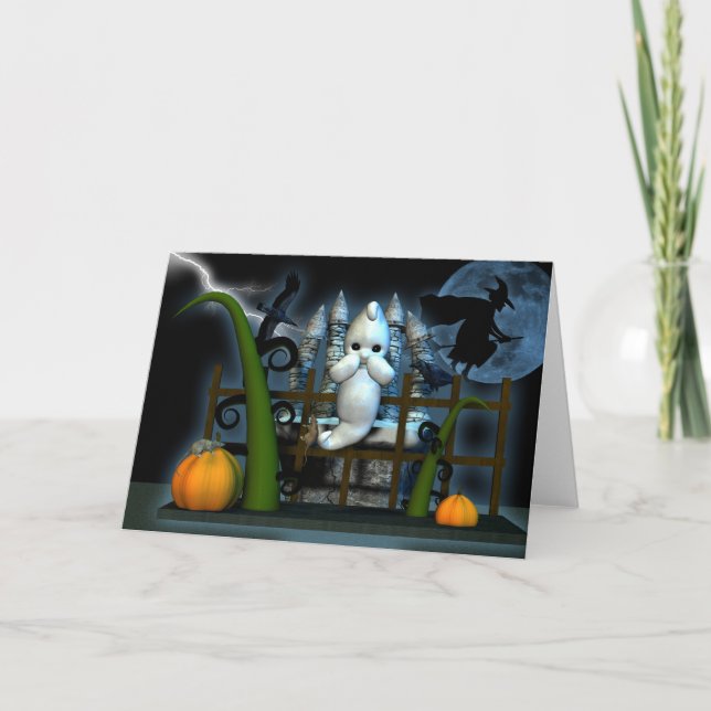 Cartão Ratos da bruxa do fantasma do Dia das Bruxas e (Frente)