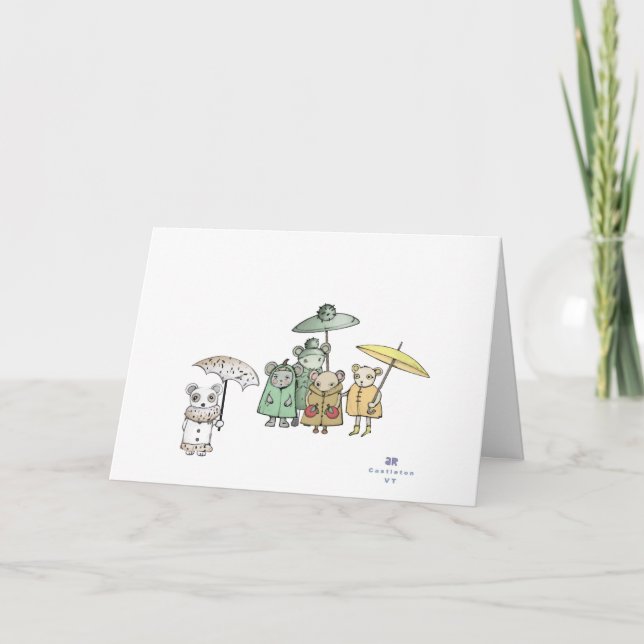 Cartão Ratos na Chuva (Frente)