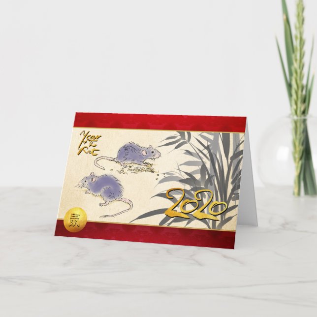 Cartão Ratos originais pintura de Bambu 2020 HGC (Frente)