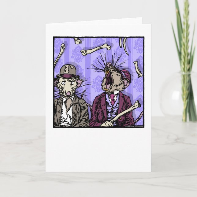 Cartão Rats and Bones - Blank Inside Pop Goth Nightmare  (Frente)