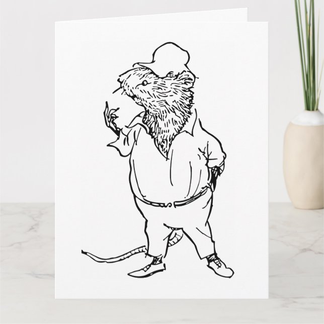 Cartão Ratty - Wind In the Willows (1908 Illustration) (Frente)