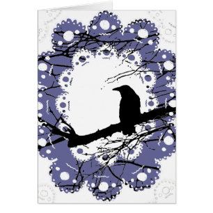 Cartão Raven and Lace Gothic Blank Card