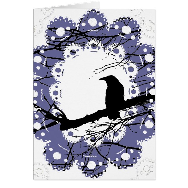 Cartão Raven and Lace Gothic Blank Card (Frente)