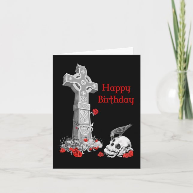 Cartão Raven, Cross and Skull (Frente)