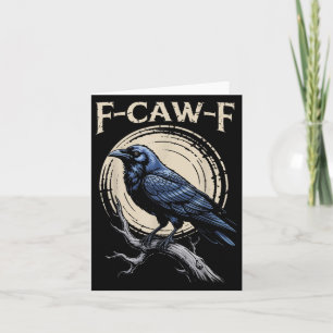 Cartão Raven Crow F-craw-f Halloween Bird Fcawf Gothic Sp