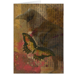 Cartão Raven Grunge Collage