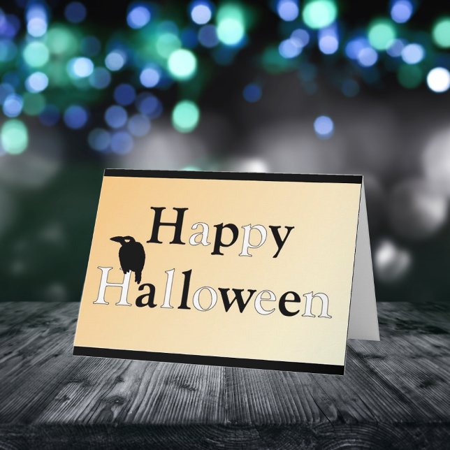 Cartão Raven Happy Halloween ・ Aniversário (Criador carregado)