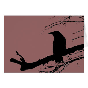 Cartão Raven na árvore