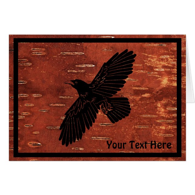 Cartão Raven No Latido De Nascimento Interior (Frente Horizontal)