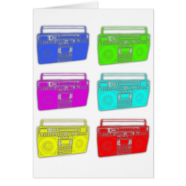 Cartão Raver da cor de BOOMBOX multi (Frente)