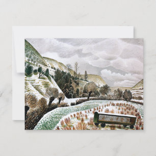 Cartão Ravilious - Neve de Ano Novo, 