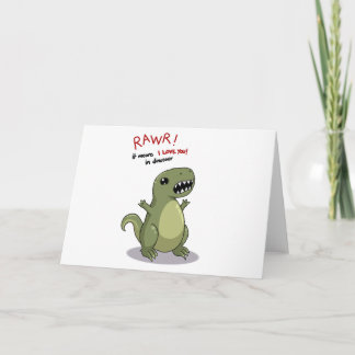 Cartão Rawr Means I love you in Dinosaur