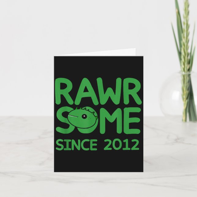 Cartão Rawrsome desde 2012 - design de fantasia de monstr (Frente)