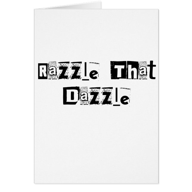 Cartão Razzle Aquele Texto Dazzle (Frente)