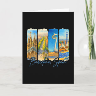 Cartão Rcelona Espanha Viagem Viagem Pincelada Souvenir