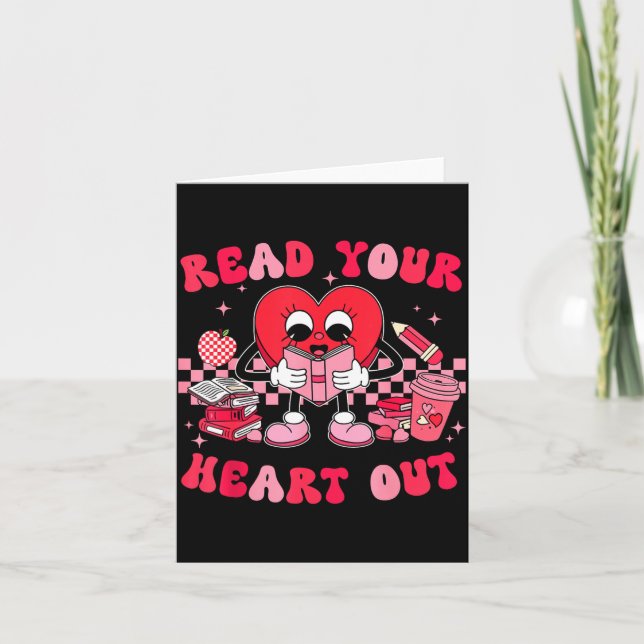 Cartão Read Your Heart Out Valentines Day Teachers Book L (Frente)