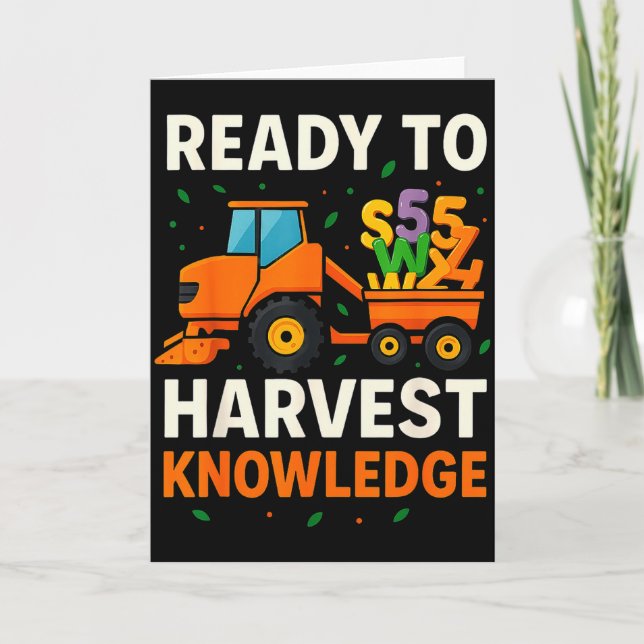 Cartão Ready To Harvest Knowledge Tractor Farmer Teacher  (Frente)