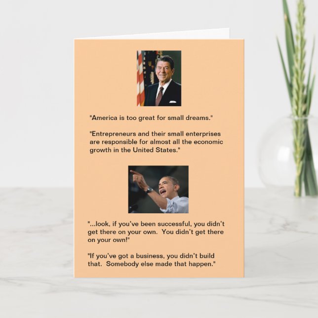 Cartão Reagan versus Obama (Frente)