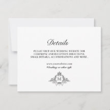 Cartão Real Crest Elegante Wreath Monogramas