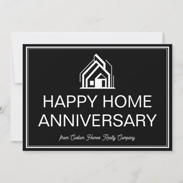 Cartão Real Estate Business Marketing Custom Black White (Frente)