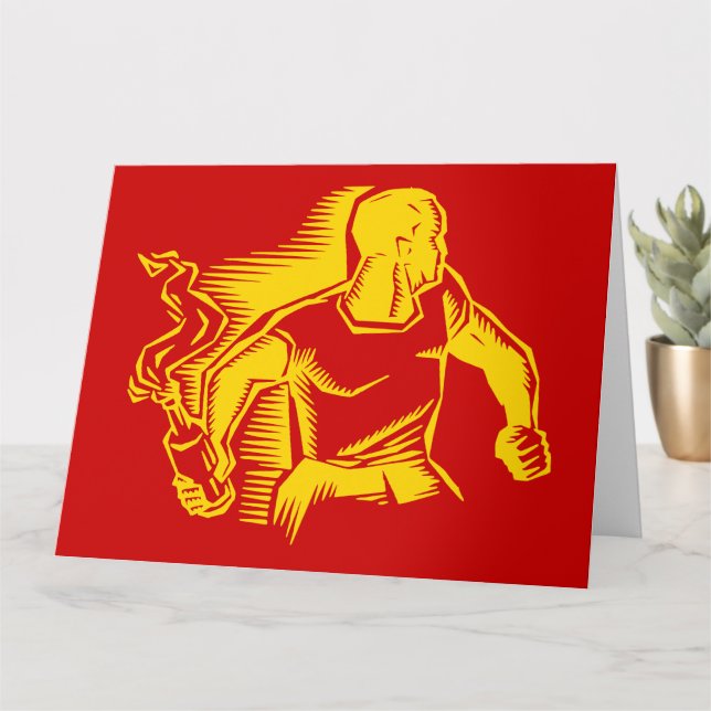 Cartão Rebel, coquetel Molotov, motins, estilo comunista (Planta pequena)