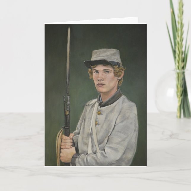 Cartão Rebel Soldier Civil War Portrait Art Greeting Card (Frente)