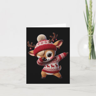 Cartão Rebelde De Natal Familiar Xmas Deer Kids G
