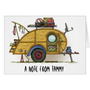 Cartão Reboque bonito do viagem do campista da lágrima do