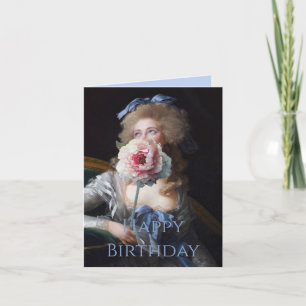 Cartão Recatada com Peônia Rosa Feliz Aniversário