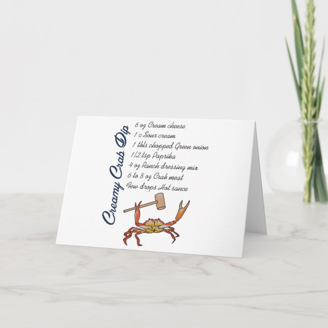 Cartão Receita de Dip De Caranguejo (Frente)