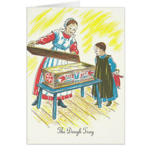 Cartão Receita dos bolos pegajosos da bandeja da massa do